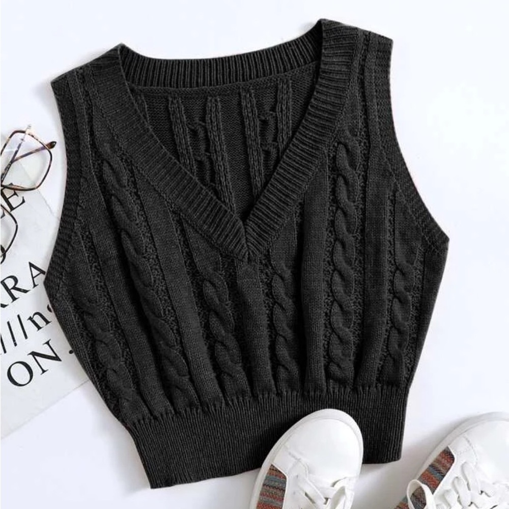 Crop Sweater V ncek Vest